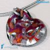 Heart Wave Rhodium Necklace handmade in Murano glass - La Fondazione snc - COLL0105