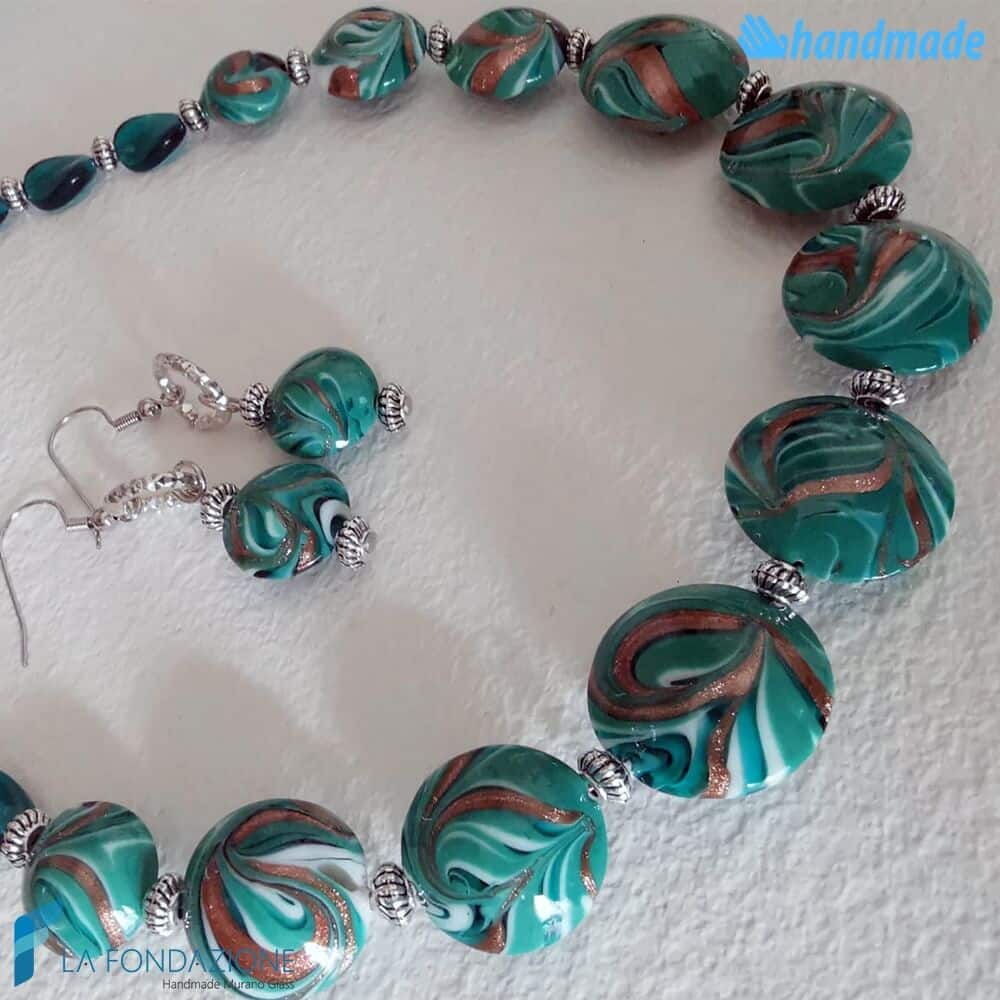 Parure Fenicio Smeraldo in vetro di Murano - La Fondazione snc - PARU0045