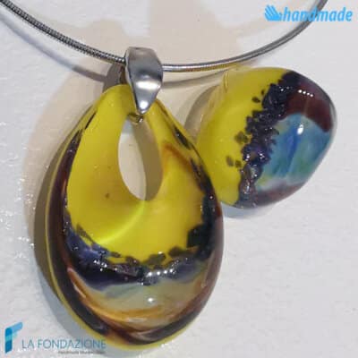Parure Calcedonio Limone con collana e anello - La Fondazione snc - PARU0046