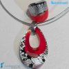 Red silver drop set broken with necklace and ring - La Fondazione snc - PARU0049