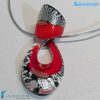 Red silver drop set broken with necklace and ring - La Fondazione snc - PARU0049