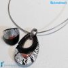 Parure Black drop silver broken with necklace and ring - La Fondazione snc - PARU0050