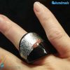 Parure Black drop silver broken with necklace and ring - La Fondazione snc - PARU0050