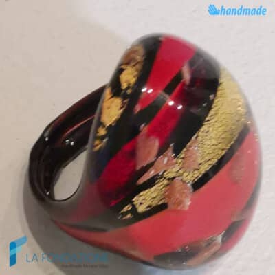 Laguna Red band ring with aventurine - La Fondazione snc - RINGS0131