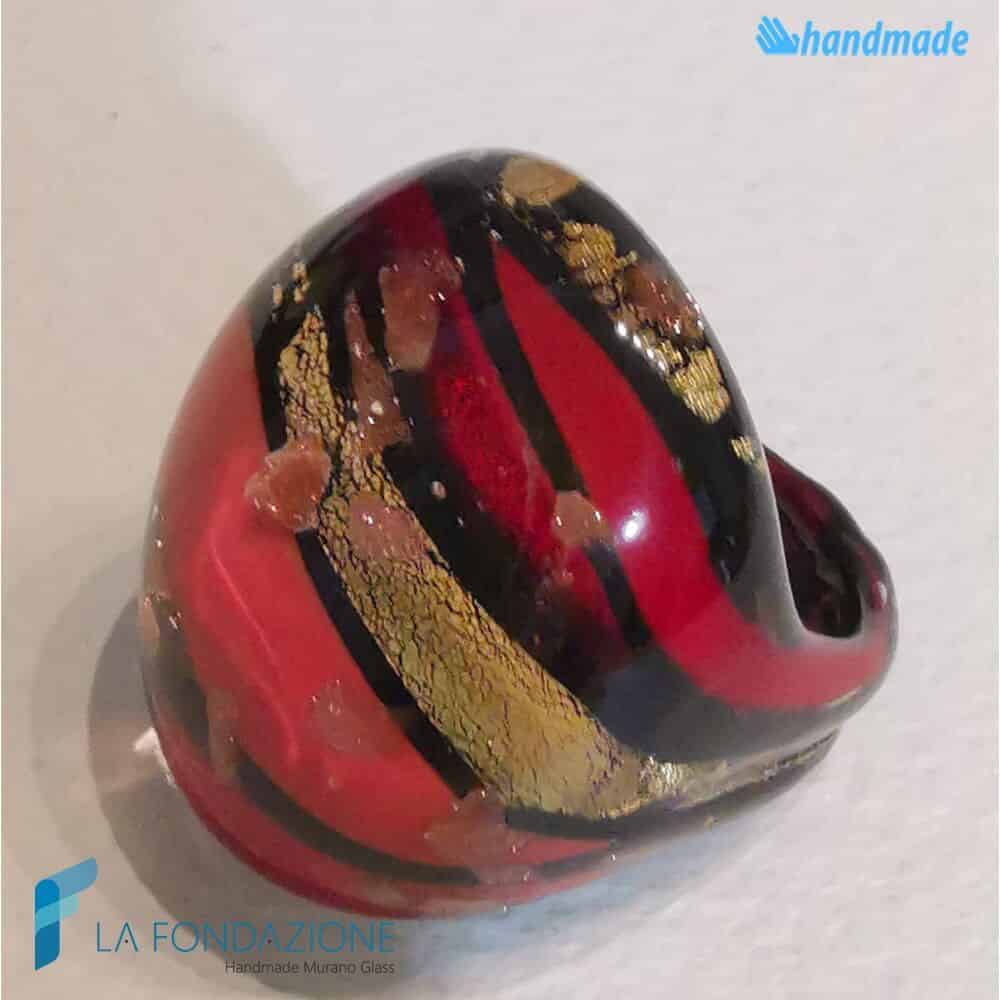 Laguna Red band ring with aventurine - La Fondazione snc - RINGS0131