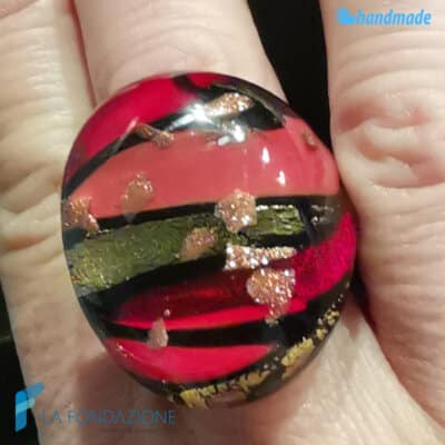 Laguna Red band ring with aventurine - La Fondazione snc - RINGS0131