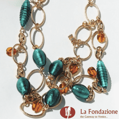 Paris chain necklace in Murano glass - La Fondazione snc - COLL0035