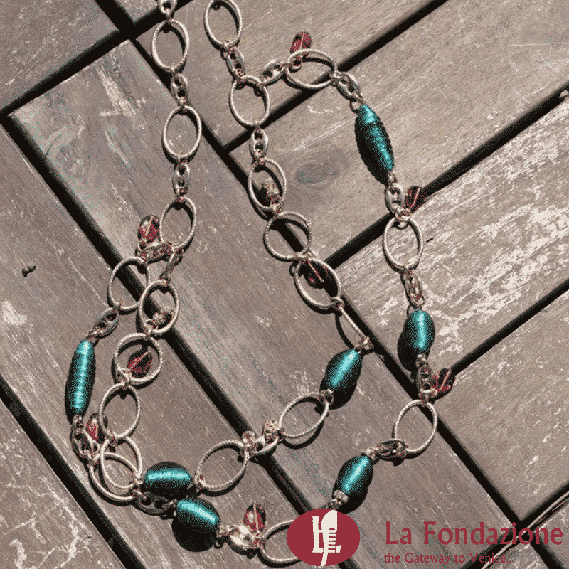 Paris chain necklace in Murano glass - La Fondazione snc - COLL0035