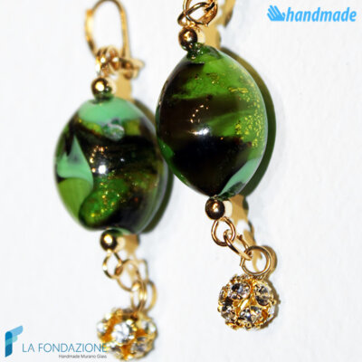 Olivier Dangly Earrings handmade Murano glass - La Fondazione snc - EARRINGSC0008