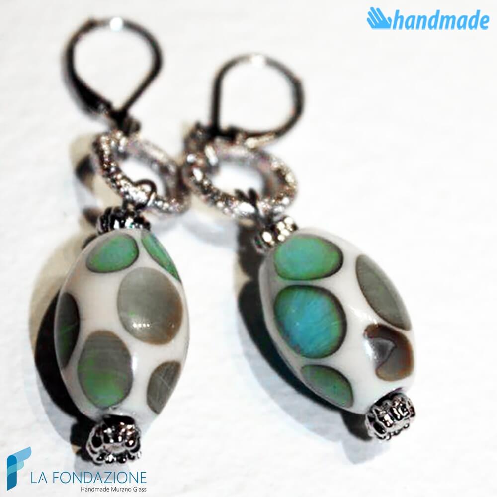 Orecchini Pendenti Pois Olivier in vetro di Murano - La Fondazione snc - EARRINGSC0010
