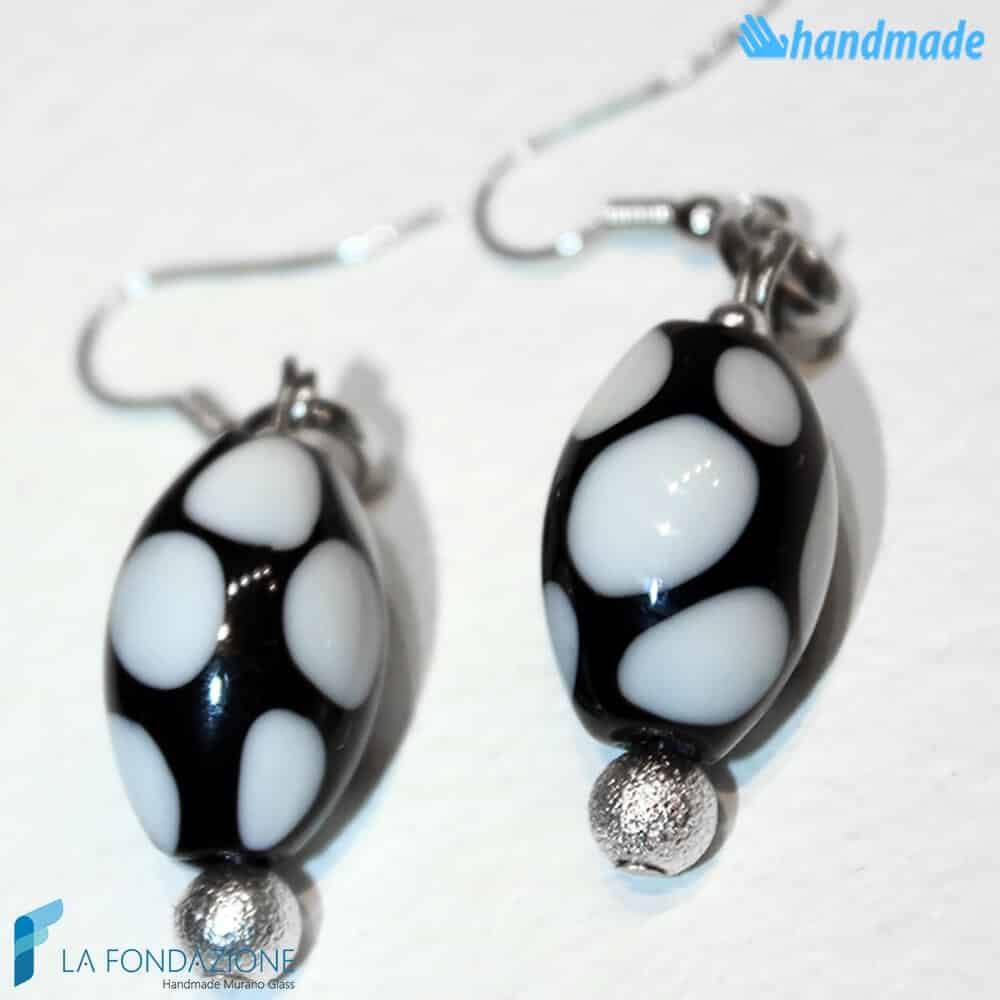 Orecchini Pendenti Pois Olivier in vetro di Murano - La Fondazione snc - EARRINGSC0010