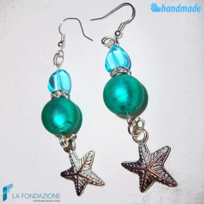 Starfish earrings handmade Murano glass - La Fondazione snc - RINGS0003