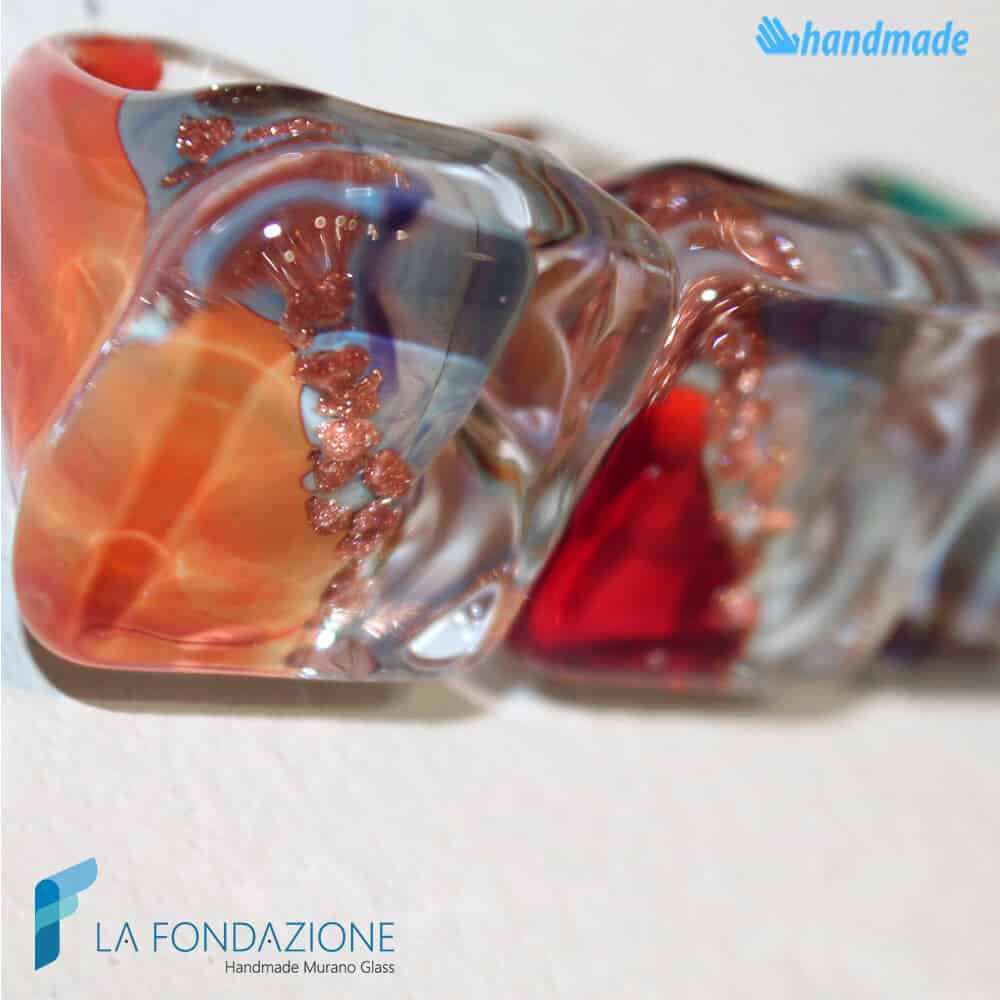 Crystal chalcedony cube with aventurine - La Fondazione snc - RINGS0015