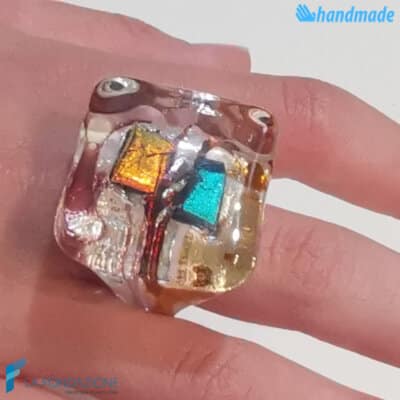 Maxi Dichroic Cube Band Ring - La Fondazione snc - RINGS0135