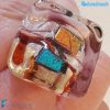 Anello Cubo Dicroico Maxi in vetro di Murano - La Fondazione snc - RINGS0135