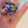 Anello Cubo Dicroico Maxi in vetro di Murano - La Fondazione snc - RINGS0135