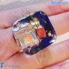 Anello Cubo Dicroico Maxi in vetro di Murano - La Fondazione snc - RINGS0135