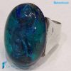 Blue Emerald Ring with Aventurine - La Fondazione - RINGS0138