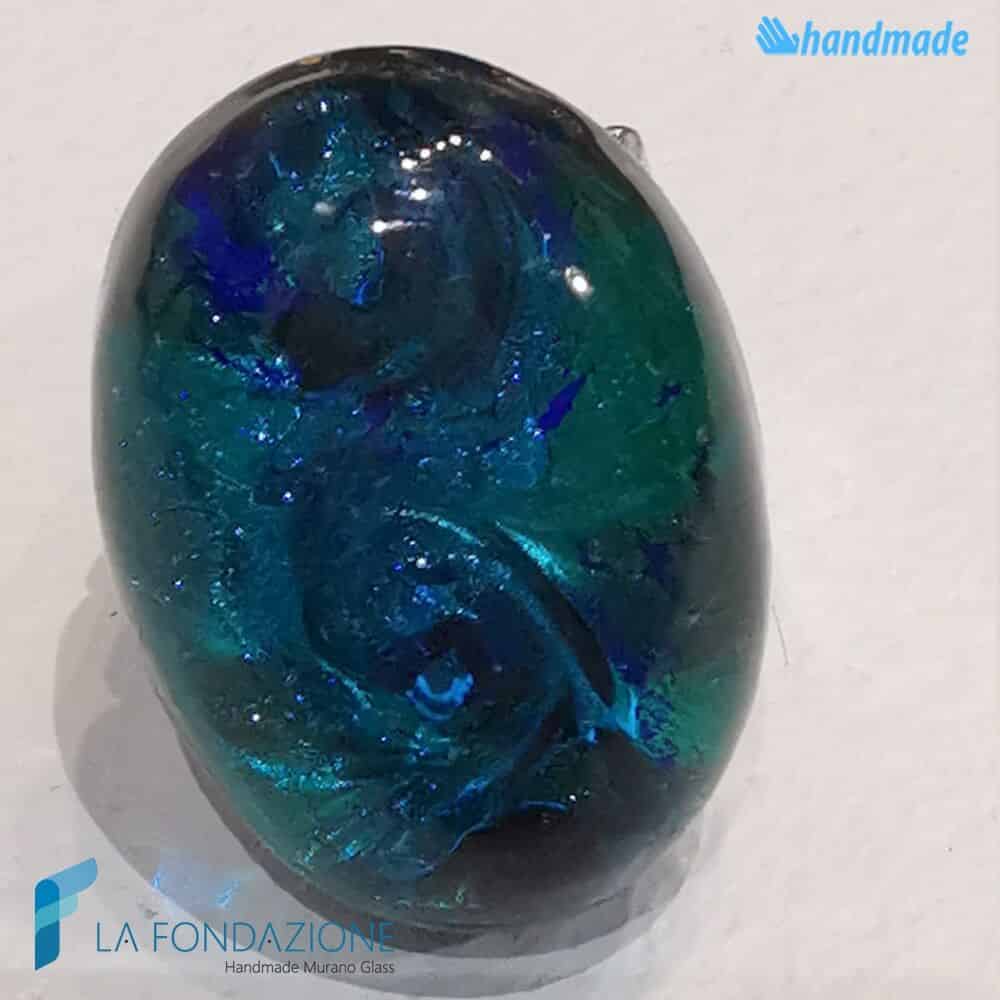 Blue Emerald Ring with Aventurine - La Fondazione - RINGS0138