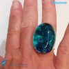 Blue Emerald Ring with Aventurine - La Fondazione - RINGS0138
