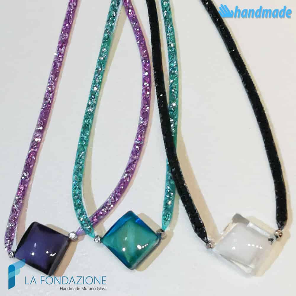 Tris Peggy necklaces in Murano glass and crystals - La Fondazione snc - COLL0108