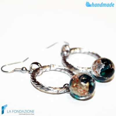 Dangle London Earrings handmade Murano glass - La Fondazione snc - EARRINGSC0022