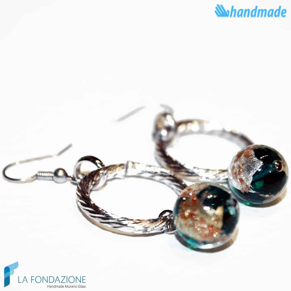 Orecchini London pendenti in vetro di Murano - La Fondazione snc - EARRINGSC0022