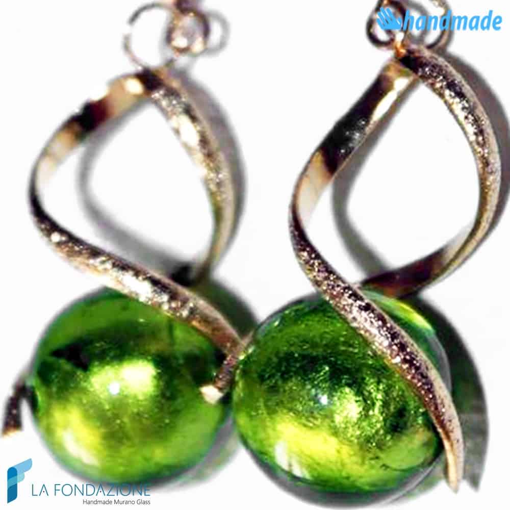 Orecchini Torciglione pendenti in vetro di Murano - La Fondazione snc - EARRINGSC0023