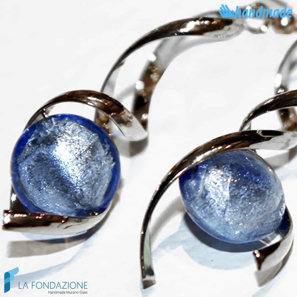 Orecchini Torciglione pendenti in vetro di Murano - La Fondazione snc - EARRINGSC0023