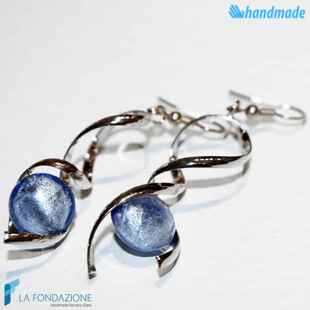 Orecchini Torciglione pendenti in vetro di Murano - La Fondazione snc - EARRINGSC0023