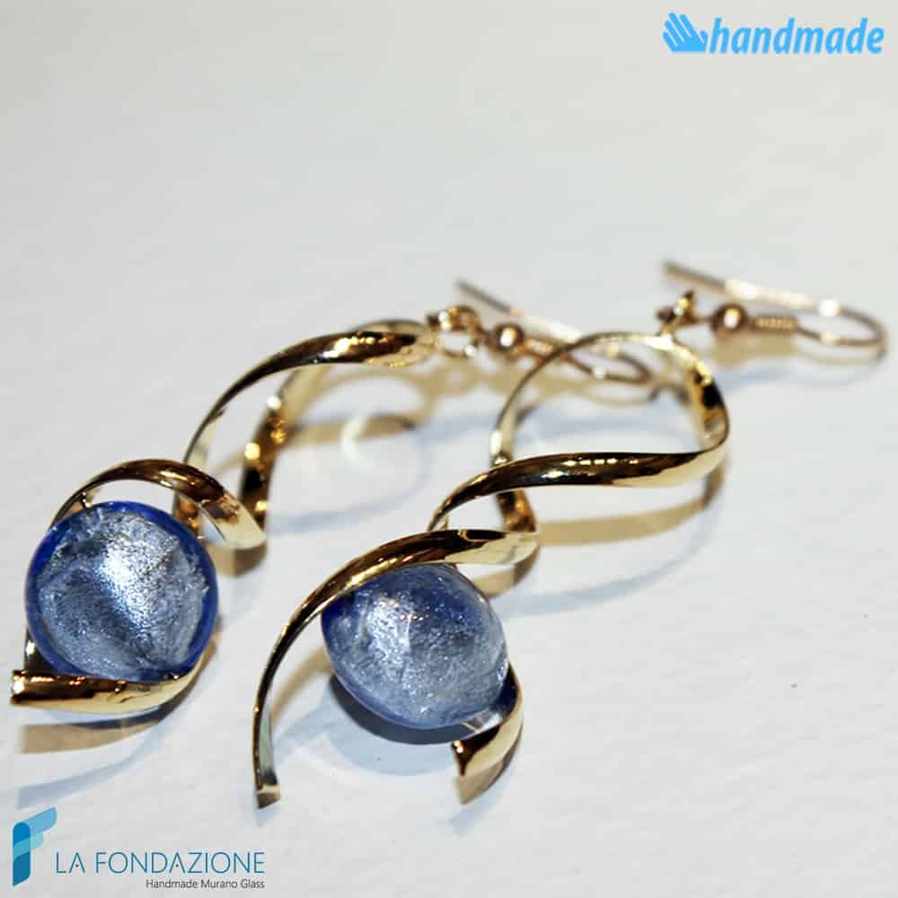 Orecchini Torciglione pendenti in vetro di Murano - La Fondazione snc - EARRINGSC0023