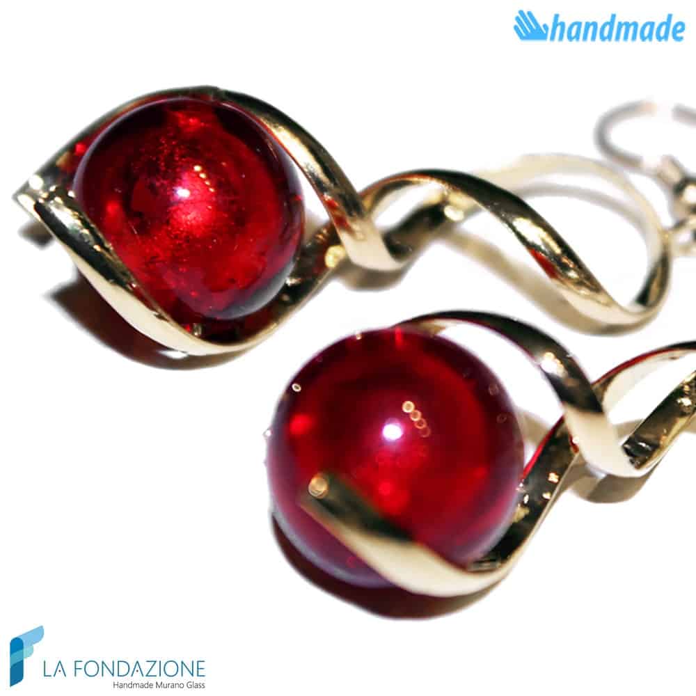 Orecchini Torciglione pendenti in vetro di Murano - La Fondazione snc - EARRINGSC0023