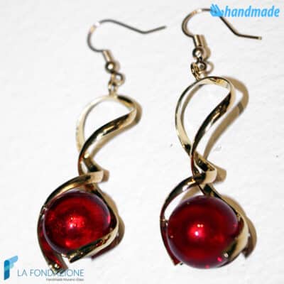 Dangle Twisted Earrings handmade Murano glass - La Fondazione snc - EARRINGSC0023