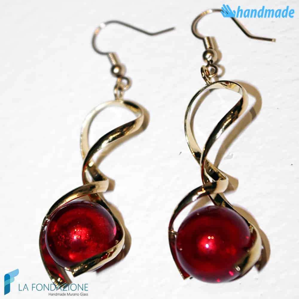 Orecchini Torciglione pendenti in vetro di Murano - La Fondazione snc - EARRINGSC0023