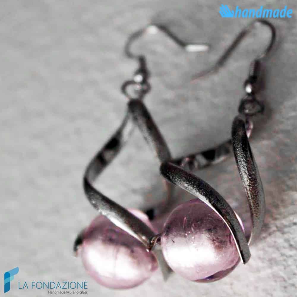 Orecchini Torciglione pendenti in vetro di Murano - La Fondazione snc - EARRINGSC0023
