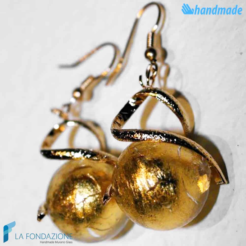 Orecchini Torciglione pendenti in vetro di Murano - La Fondazione snc - EARRINGSC0023