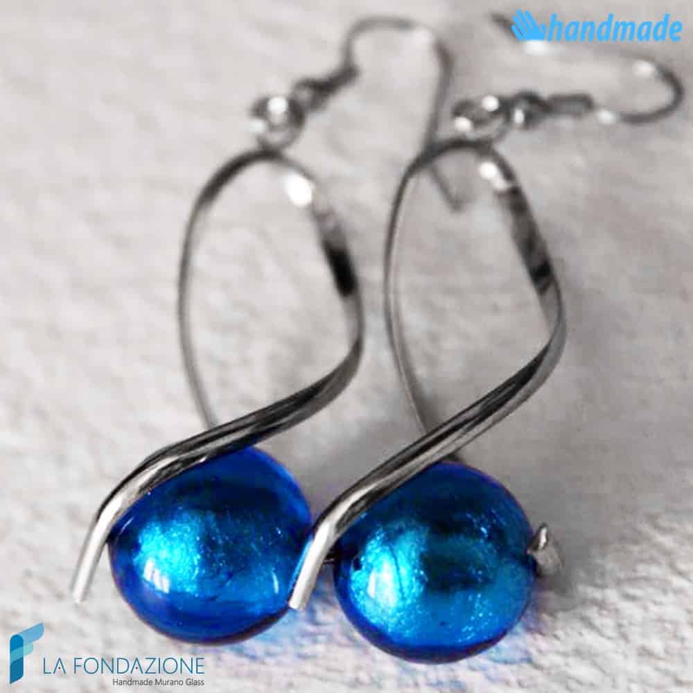 Orecchini Torciglione pendenti in vetro di Murano - La Fondazione snc - EARRINGSC0023