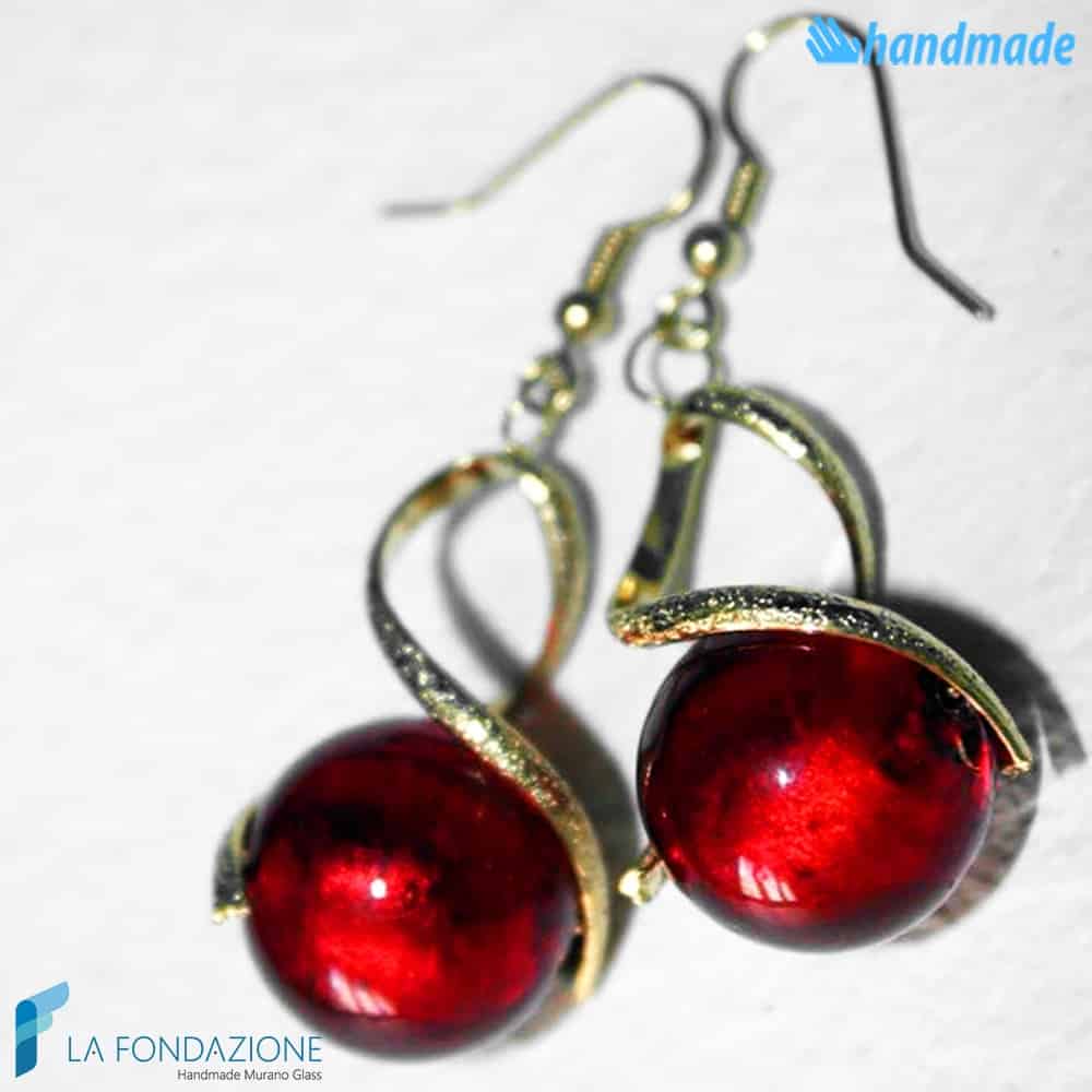 Orecchini Torciglione pendenti in vetro di Murano - La Fondazione snc - EARRINGSC0023