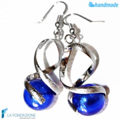 Dangle Twisted Earrings handmade Murano glass - La Fondazione snc - EARRINGSC0023