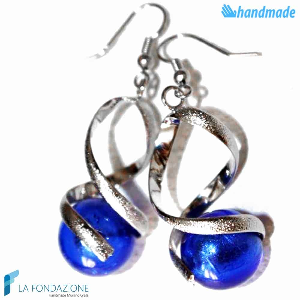 Orecchini Torciglione pendenti in vetro di Murano - La Fondazione snc - EARRINGSC0023