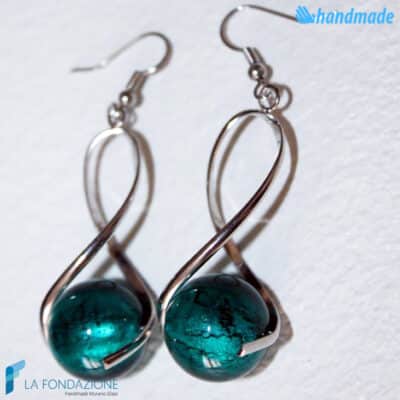 Dangle Twisted Earrings handmade Murano glass - La Fondazione snc - EARRINGSC0023