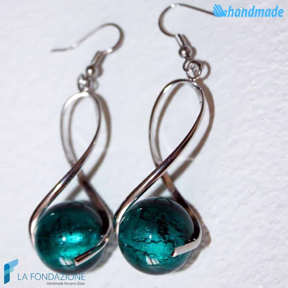 Orecchini Torciglione pendenti in vetro di Murano - La Fondazione snc - EARRINGSC0023