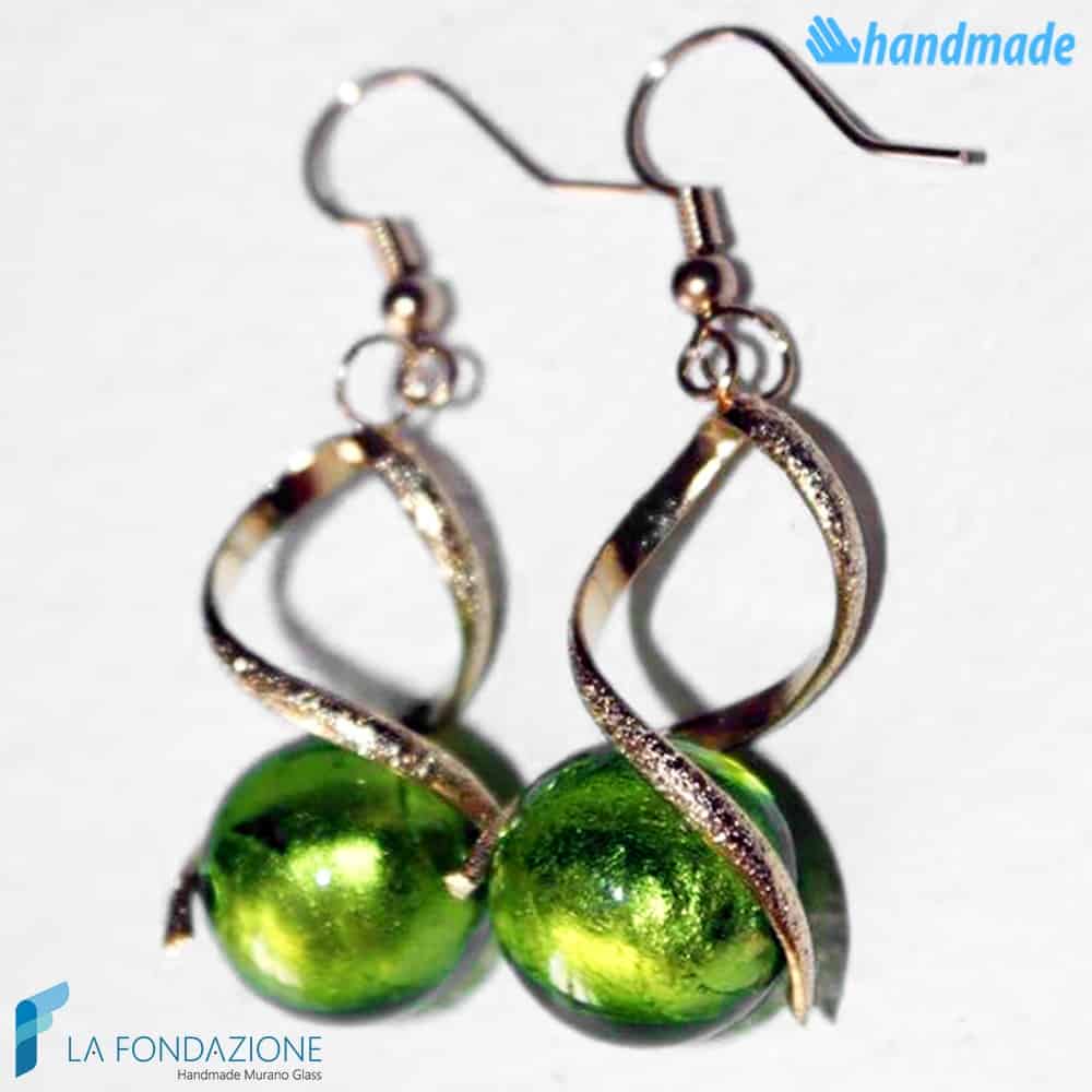 Orecchini Torciglione pendenti in vetro di Murano - La Fondazione snc - EARRINGSC0023