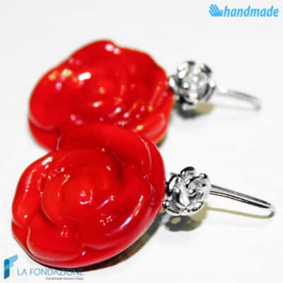 Orecchini Rosa Rossa - La Fondazione snc - EARRINGSC0024