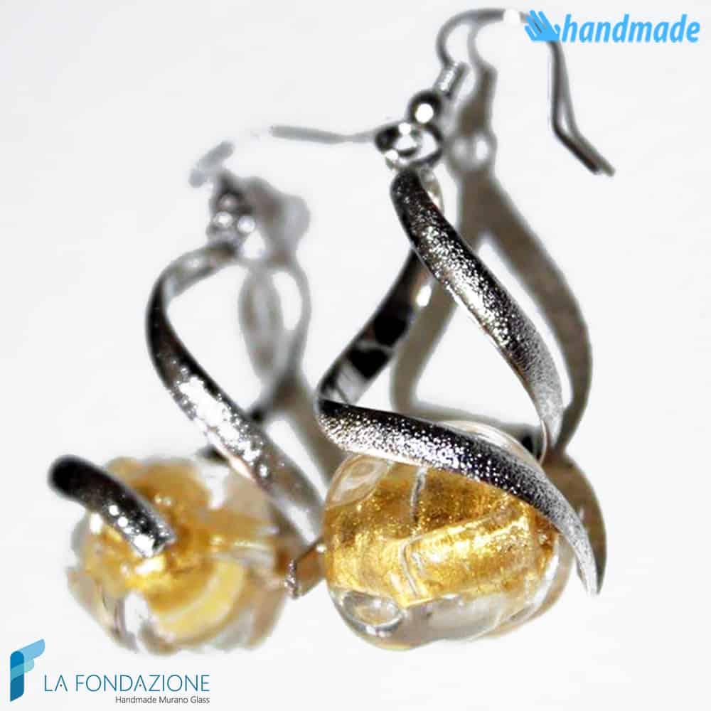 Orecchini Torciglione pendenti in vetro di Murano - La Fondazione snc - EARRINGSC0026