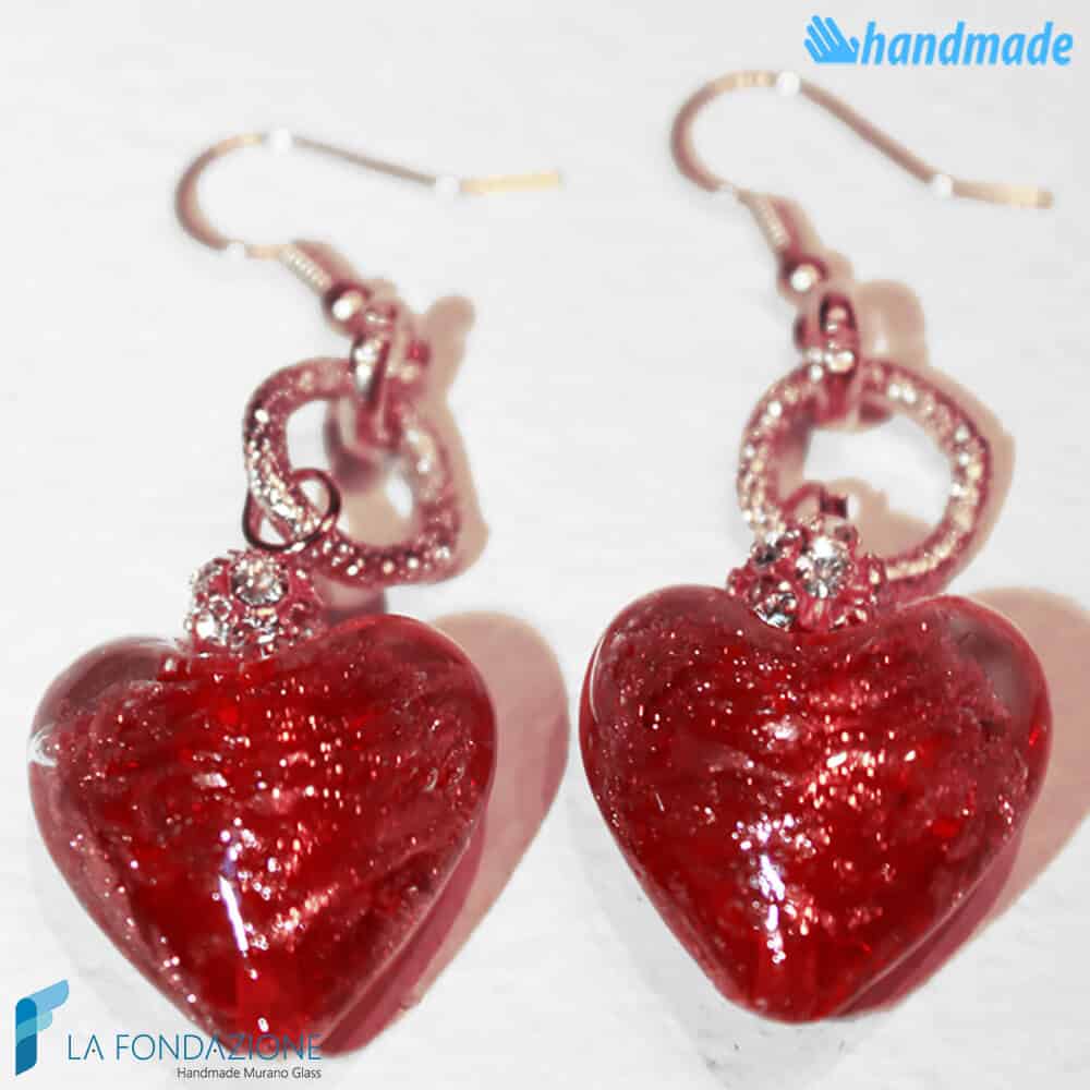 Orecchini Valentino pendenti in vetro di Murano - La Fondazione snc - EARRINGSC0033