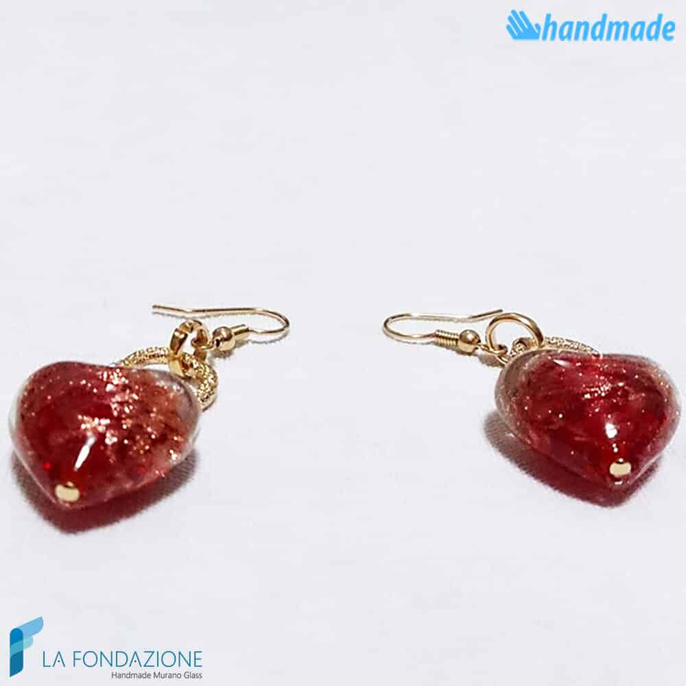 Orecchini Valentino pendenti in vetro di Murano - La Fondazione snc - EARRINGSC0033