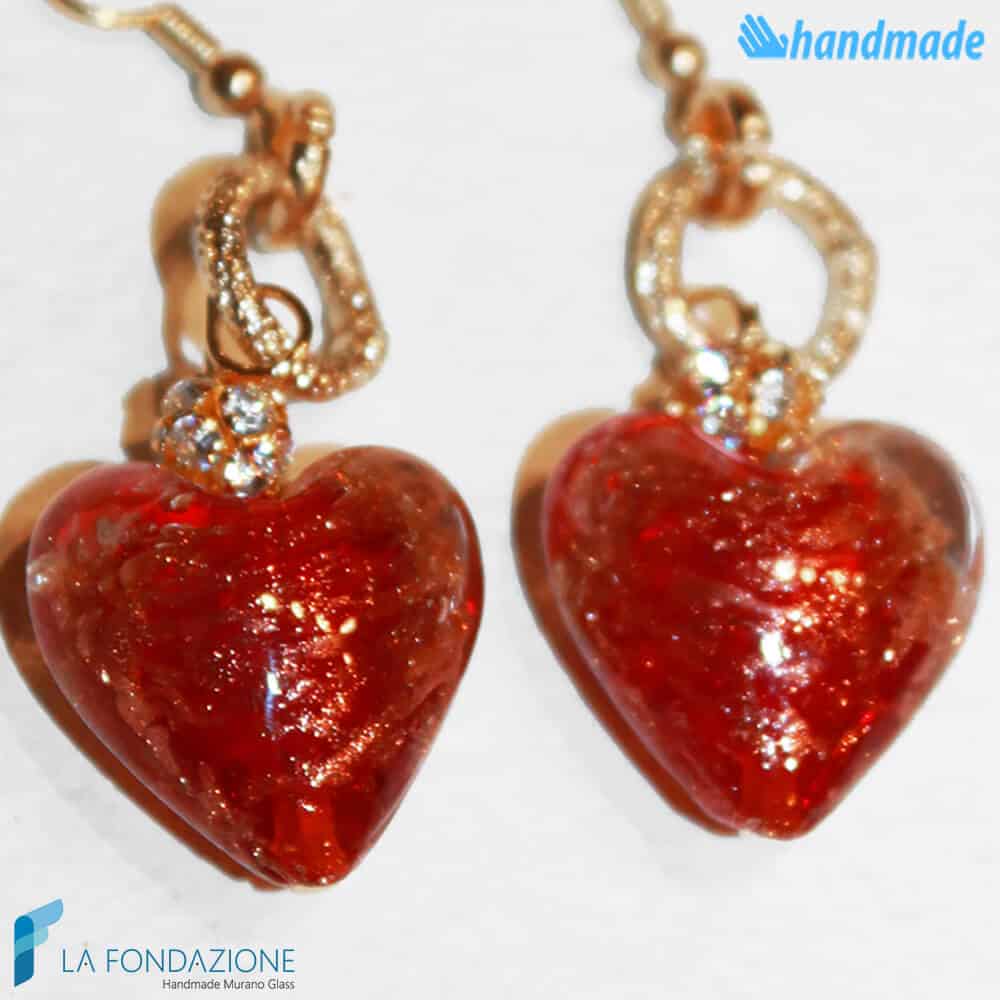 Orecchini Valentino pendenti in vetro di Murano - La Fondazione snc - EARRINGSC0033