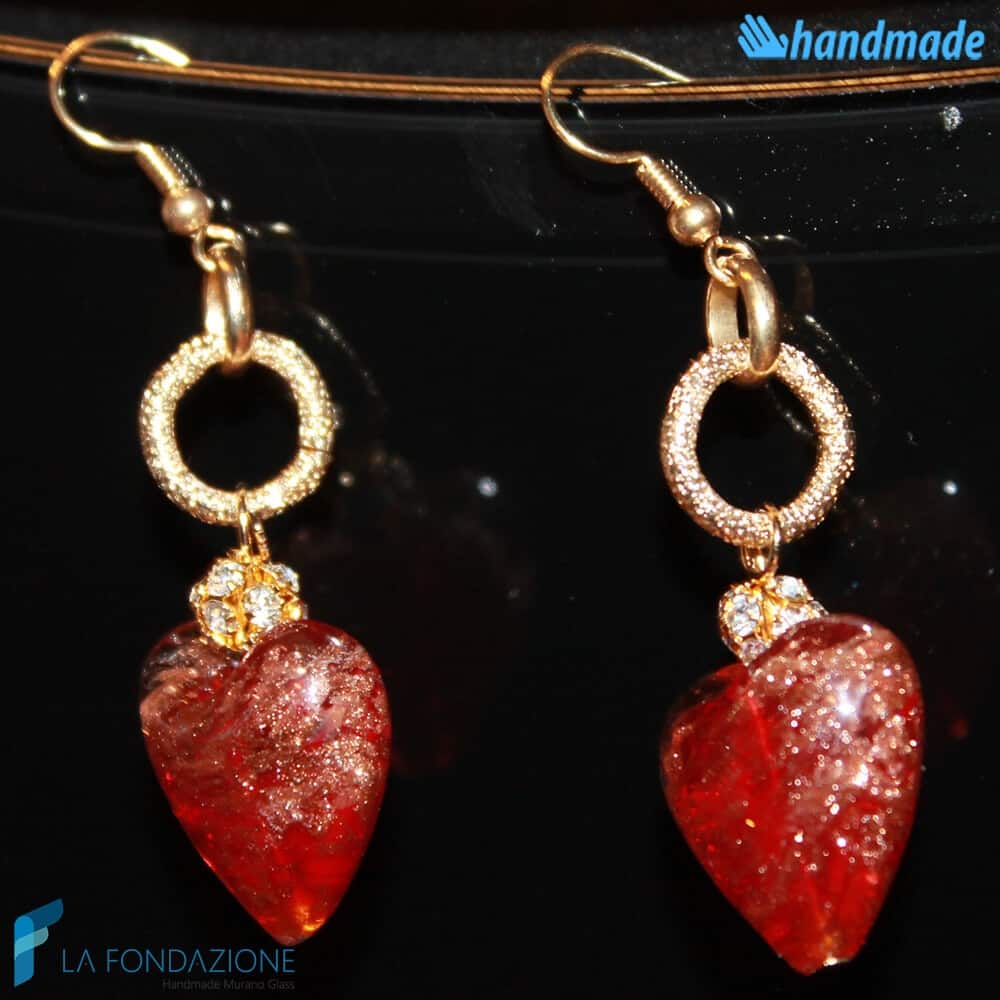 Orecchini Valentino pendenti in vetro di Murano - La Fondazione snc - EARRINGSC0033
