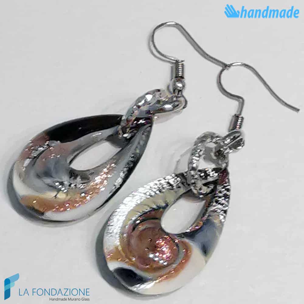 Orecchini Goccina Terra in vetro di Murano - La Fondazione snc - EARRINGSC0050